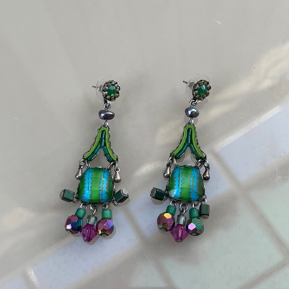 Ayala Bar Green Turquoise beaded earrings